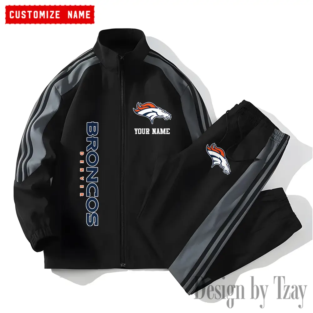 Denver Broncos NFL New Style Versatile Sports Set Jacket And Pants