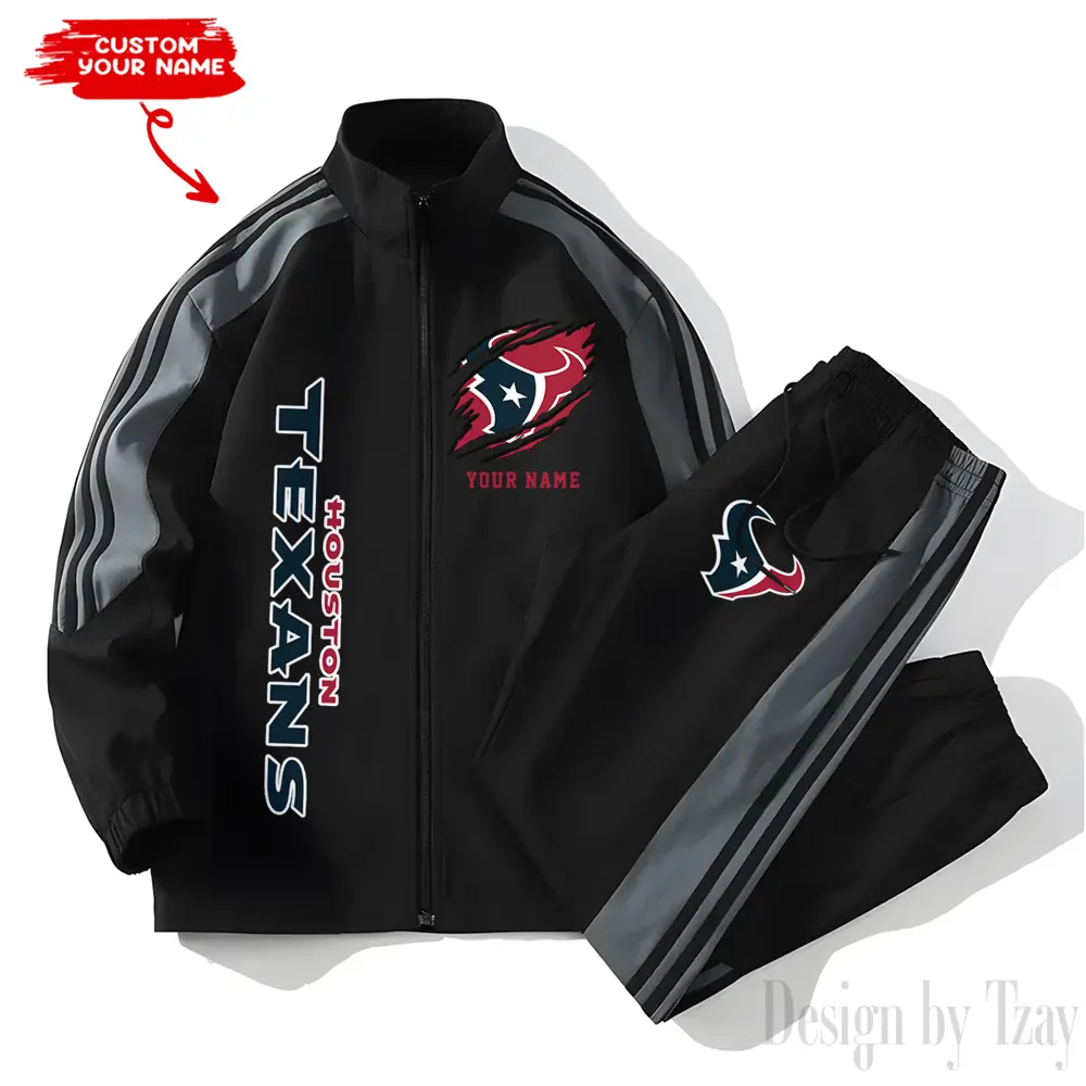 Houston Texans NFL New Style Versatile Sports Set Jacket And Pants