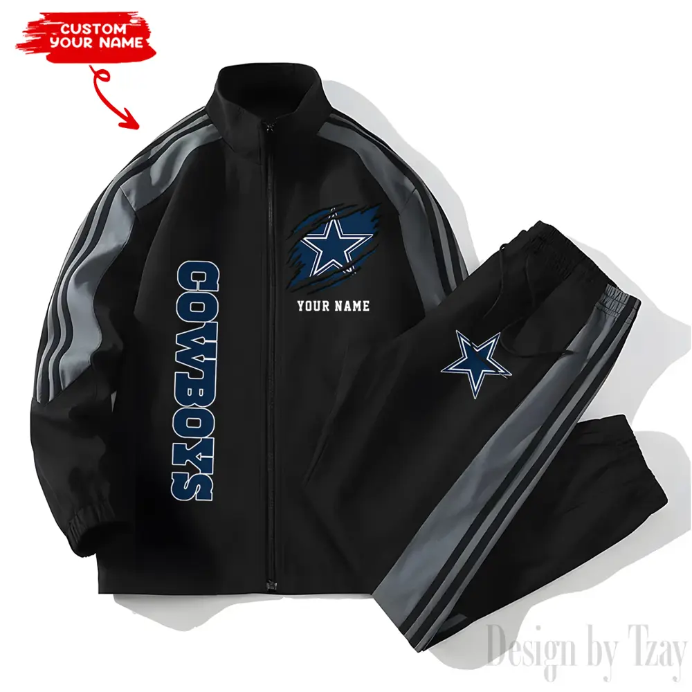 Dallas Cowboys NFL New Style Versatile Sports Set Jacket And Pants