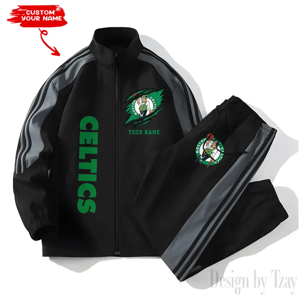 Boston Celtics NBA New Style Versatile Sports Set Jacket And Pants