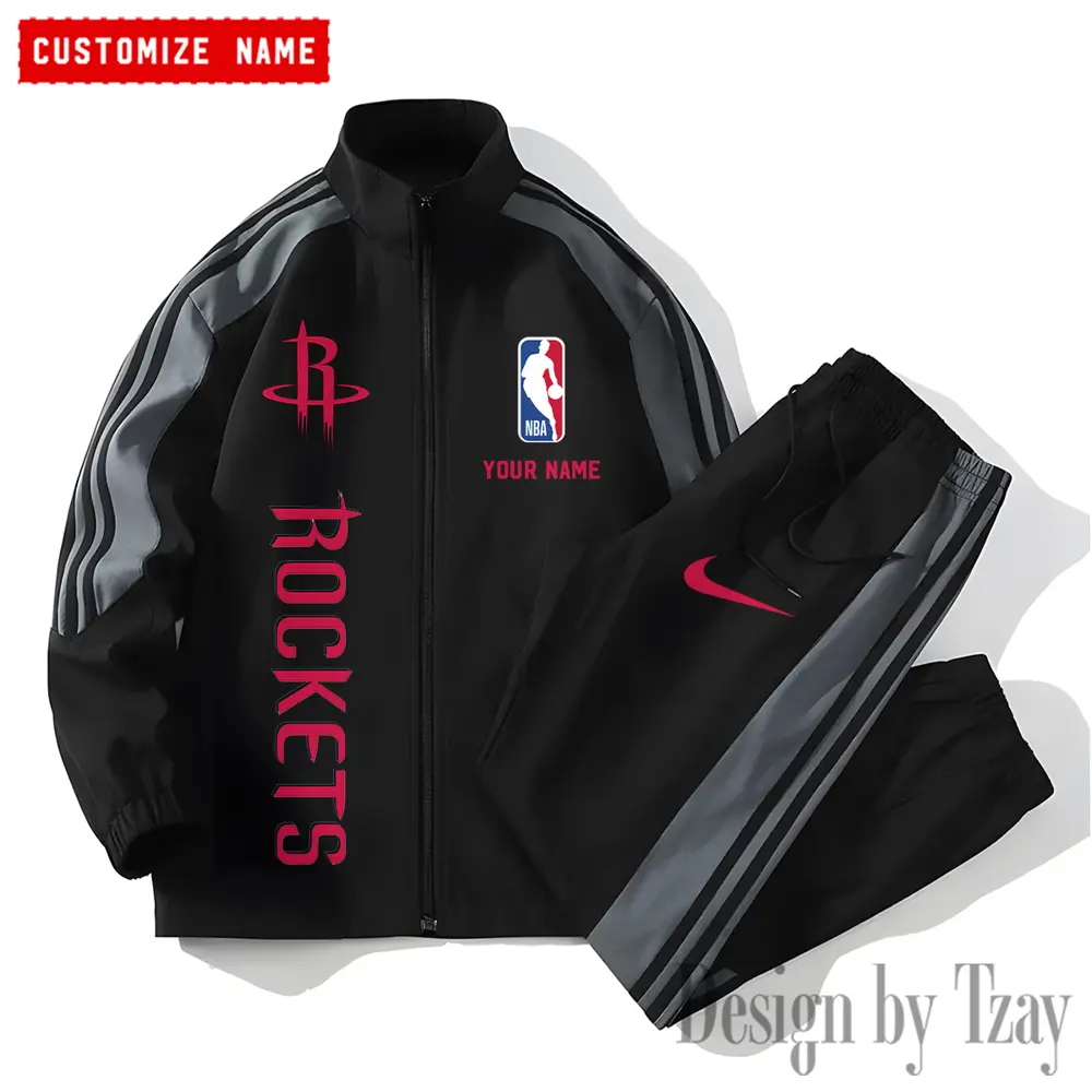 Houston Rockets NBA New Style Versatile Sports Set Jacket And Pants