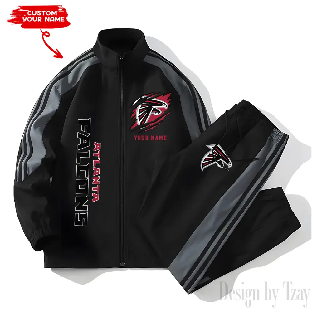 Atlanta Falcons NFL New Style Versatile Sports Set Jacket And Pants