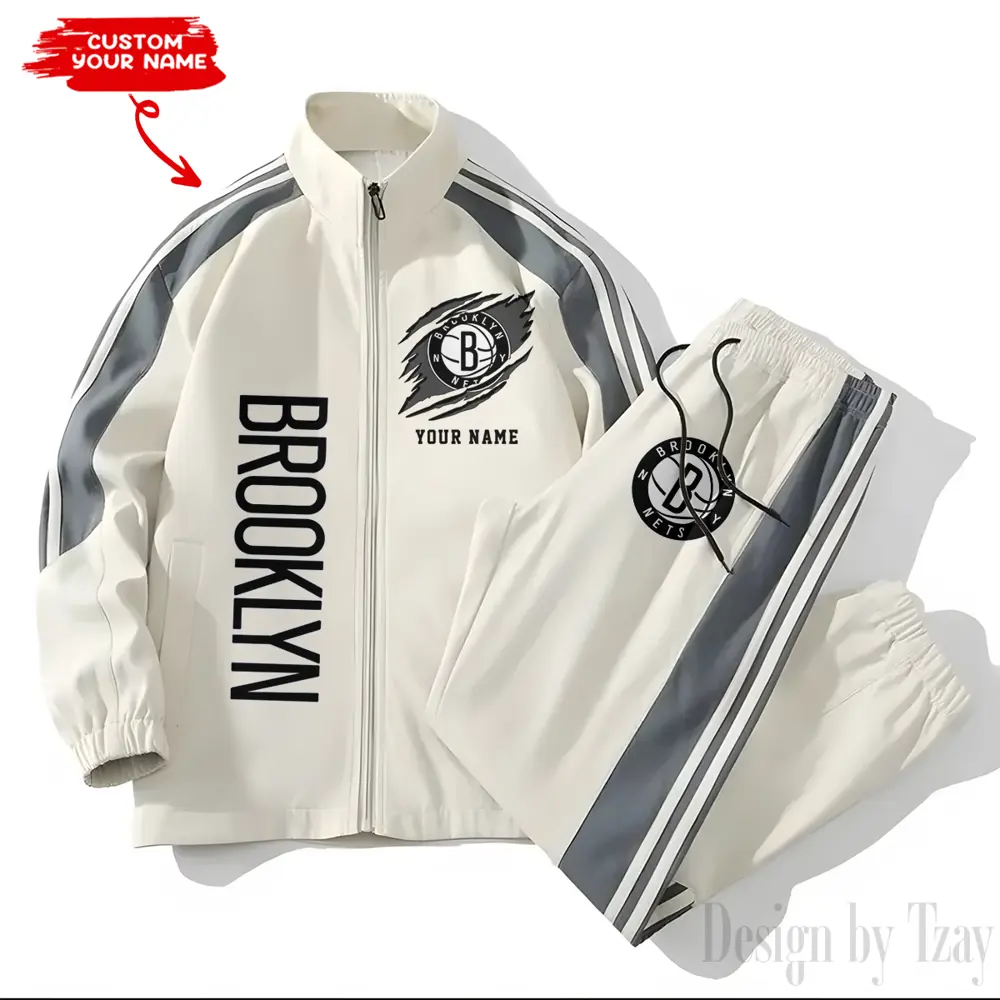 Brooklyn Nets NBA New Style Versatile Sports Set Jacket And Pants