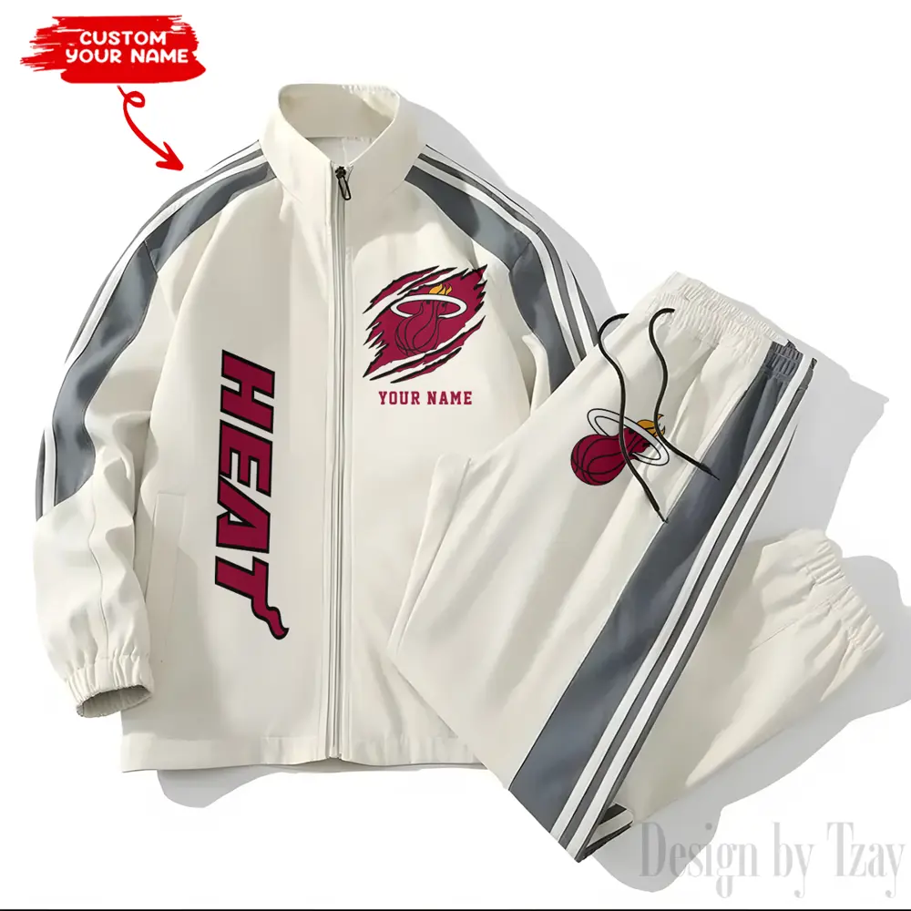 Miami Heat NBA New Style Versatile Sports Set Jacket And Pants