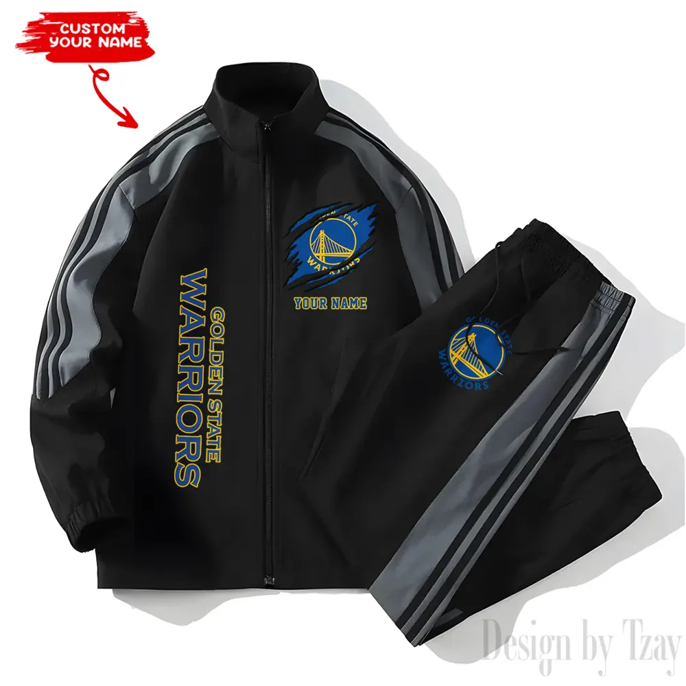 Golden State Warriors NBA New Style Versatile Sports Set Jacket And Pants