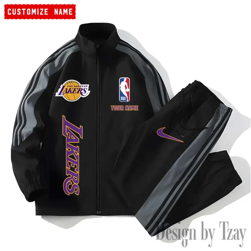 Los Angeles Lakers NBA New Style Versatile Sports Set Jacket And Pants