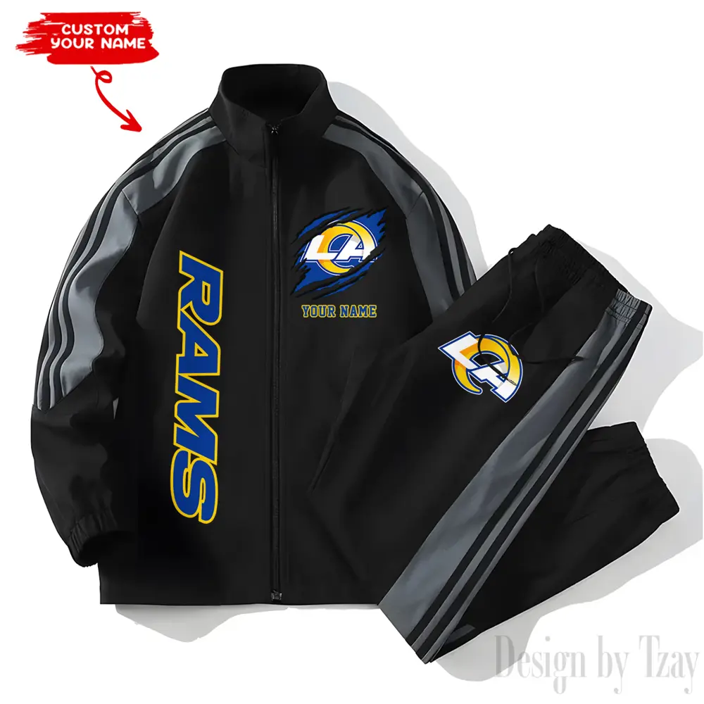 Los Angeles Rams NFL New Style Versatile Sports Set Jacket And Pants