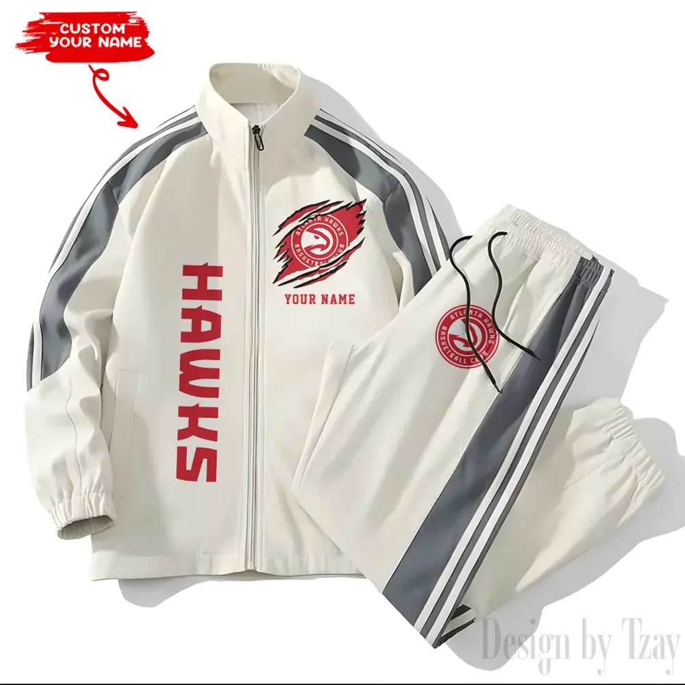 Atlanta Hawks NBA New Style Versatile Sports Set Jacket And Pants