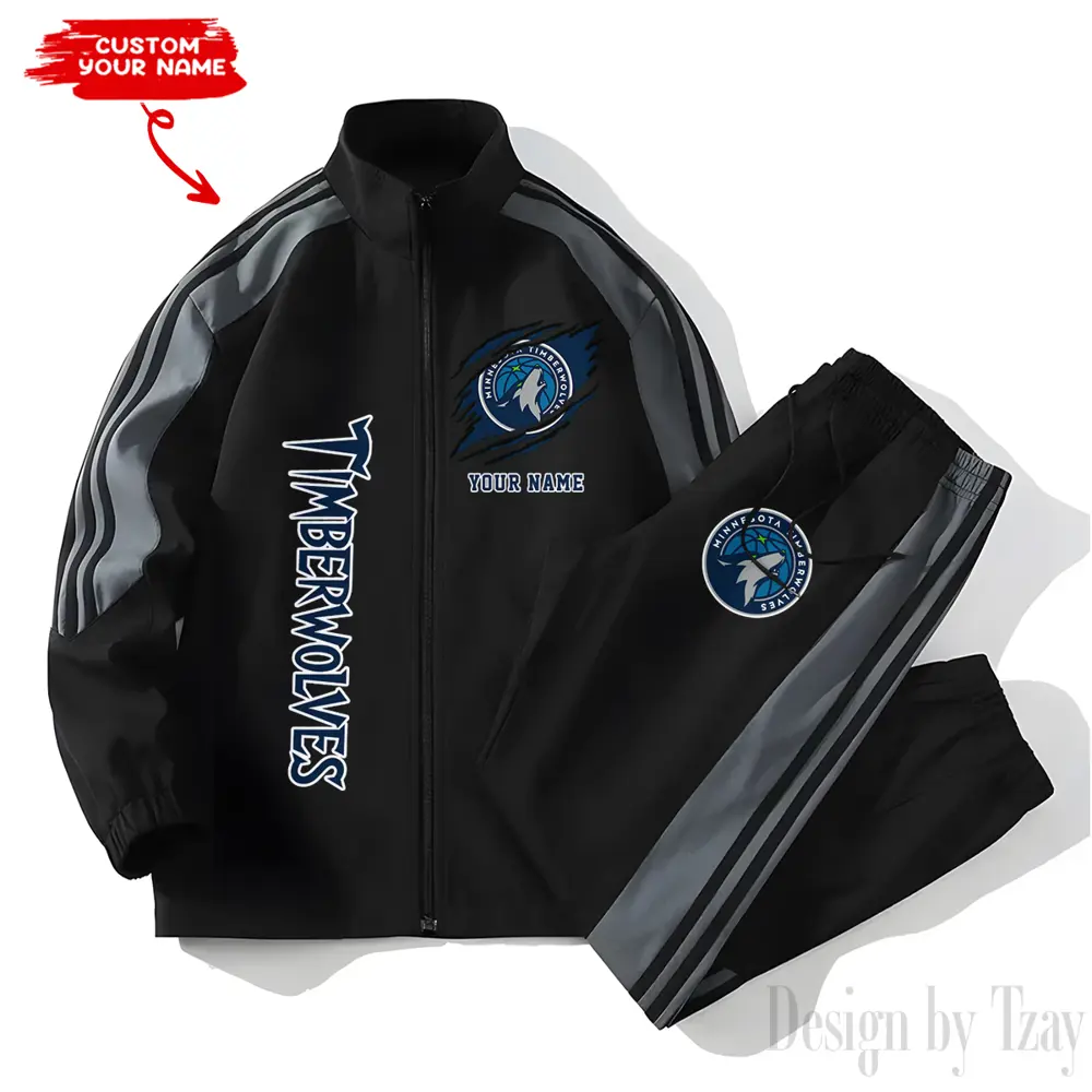 Minnesota Timberwolves NBA New Style Versatile Sports Set Jacket And Pants