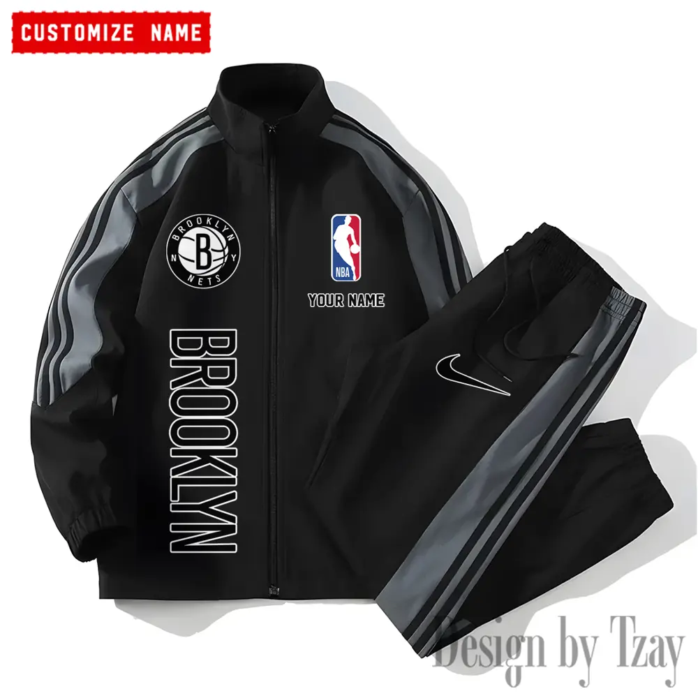Brooklyn Nets NBA New Style Versatile Sports Set Jacket And Pants