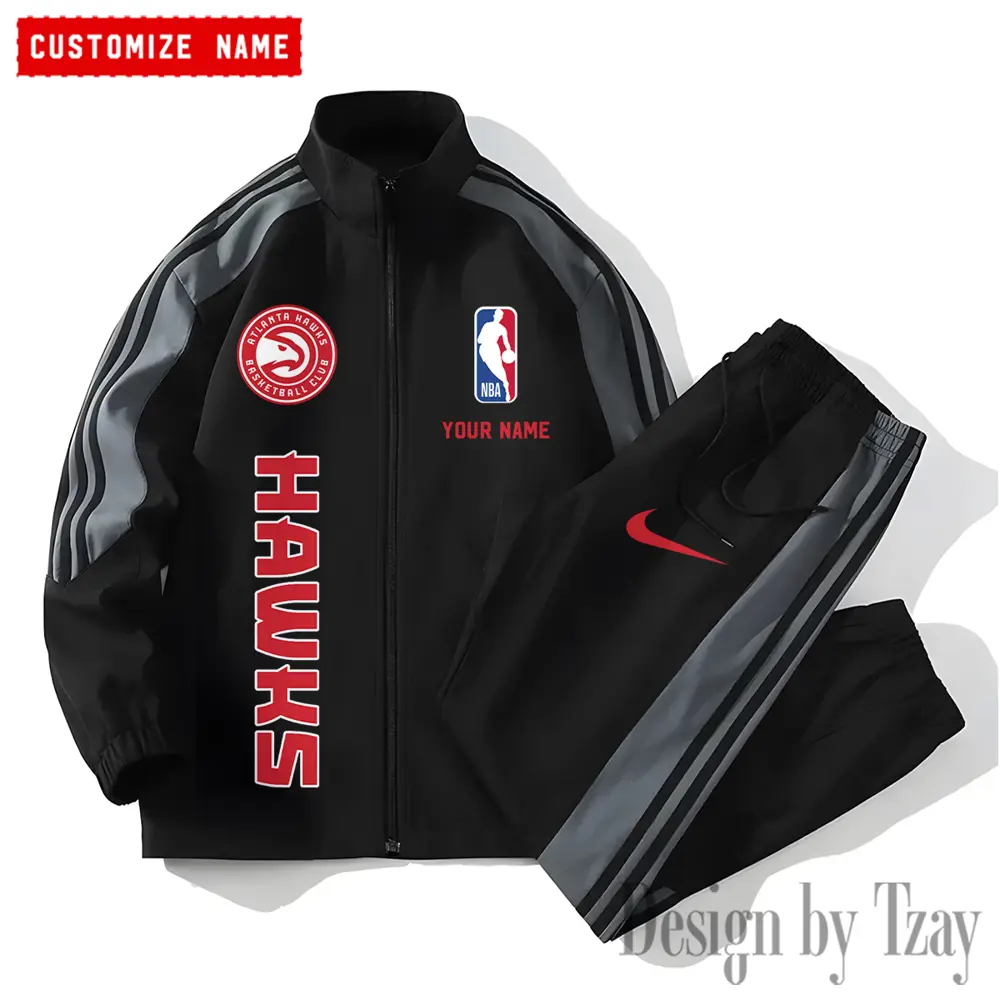 Atlanta Hawks NBA New Style Versatile Sports Set Jacket And Pants