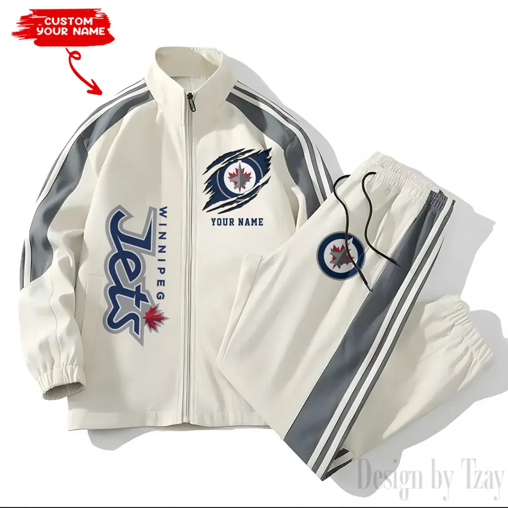 Winnipeg Jets NHL New Style Versatile Sports Set Jacket And Pants