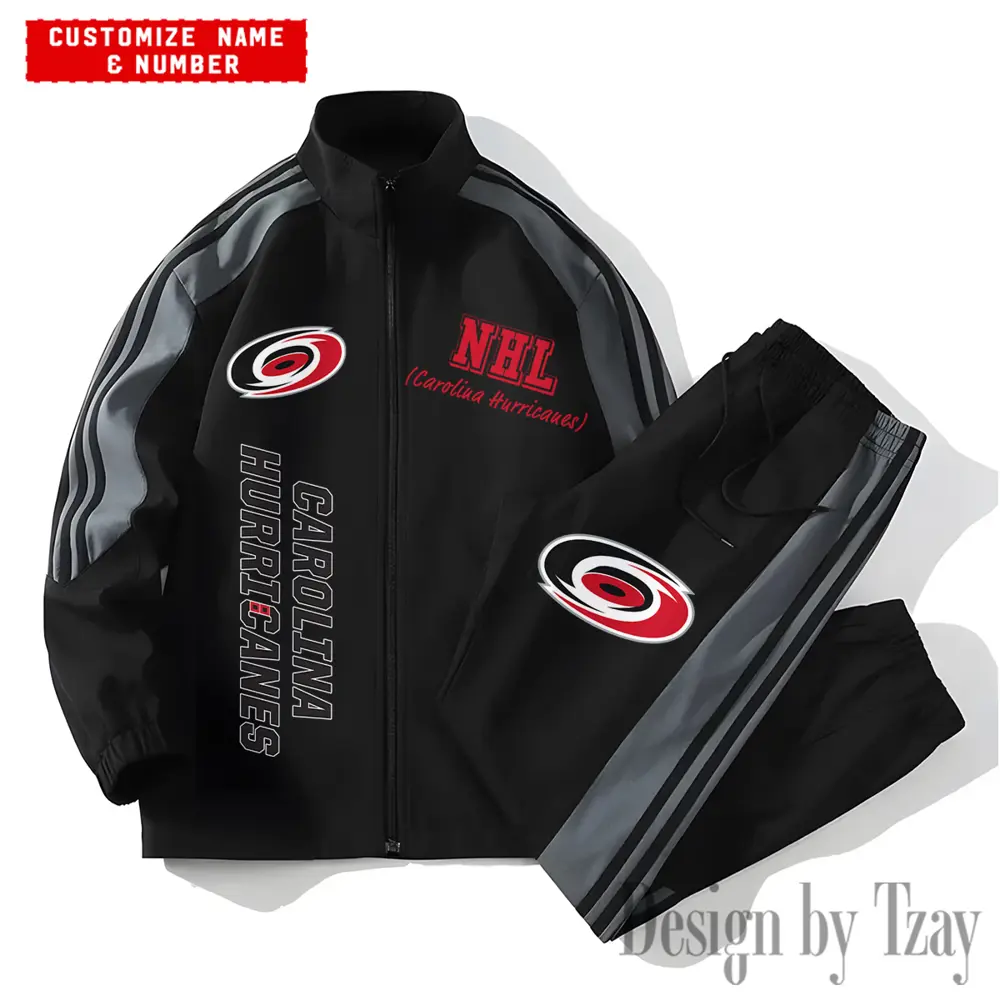 Carolina Hurricanes NHL New Style Versatile Sports Set Jacket And Pants