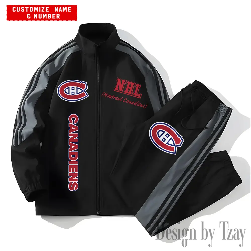 Montreal Canadiens NHL New Style Versatile Sports Set Jacket And Pants