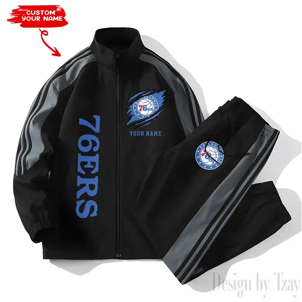 Philadelphia 76ers NBA New Style Versatile Sports Set Jacket And Pants