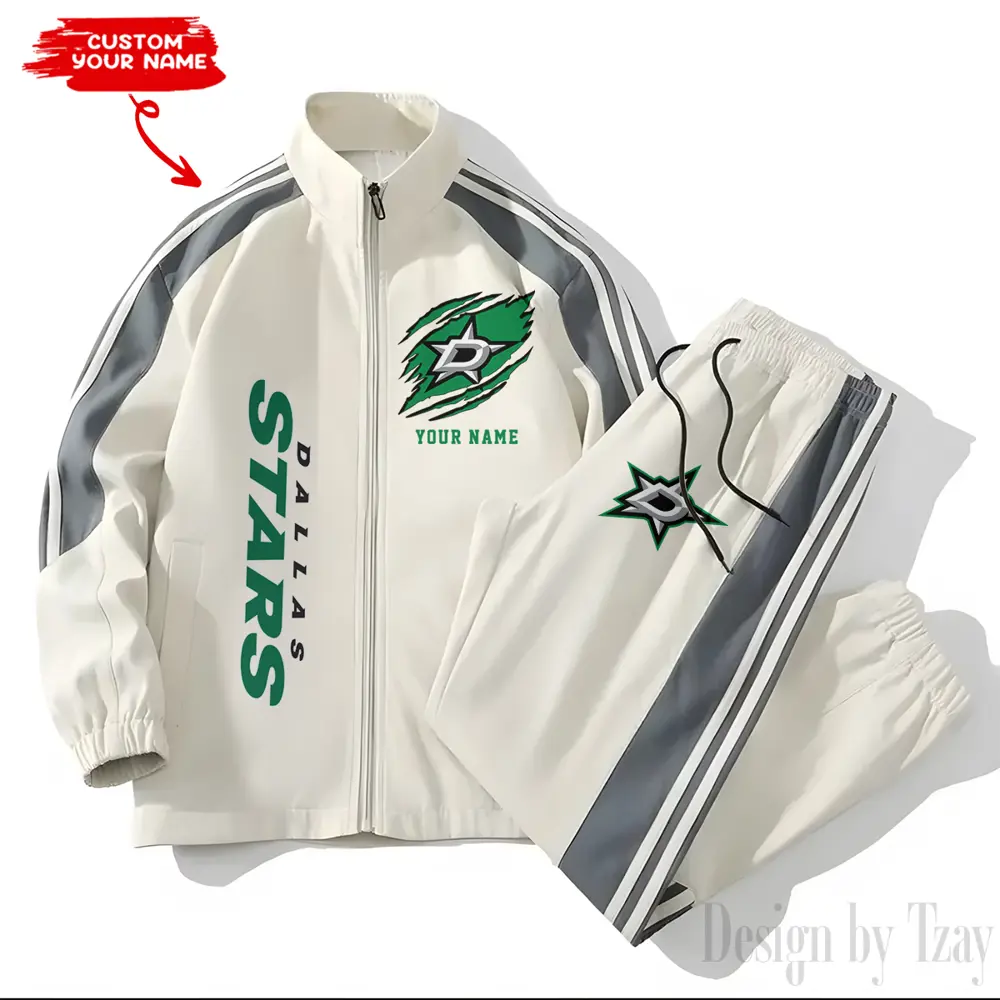 Dallas Stars NHL New Style Versatile Sports Set Jacket And Pants