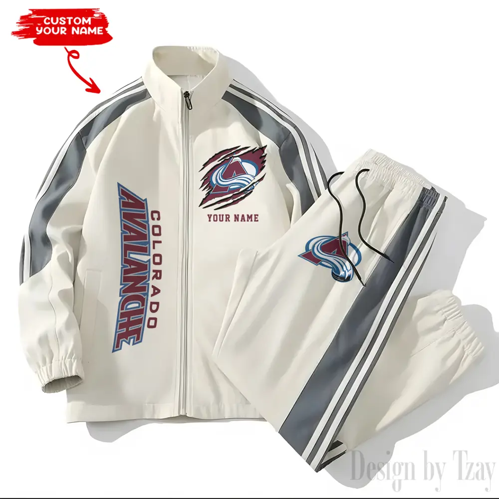 Colorado Avalanche NHL New Style Versatile Sports Set Jacket And Pants