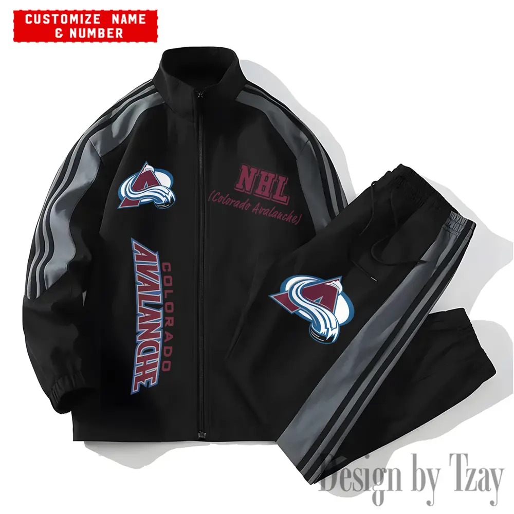 Colorado Avalanche NHL New Style Versatile Sports Set Jacket And Pants