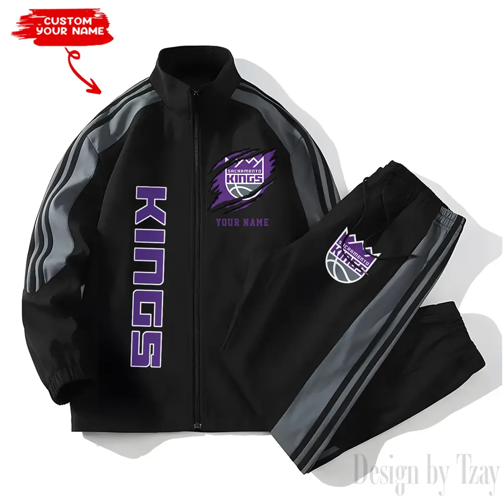 Sacramento Kings NBA New Style Versatile Sports Set Jacket And Pants