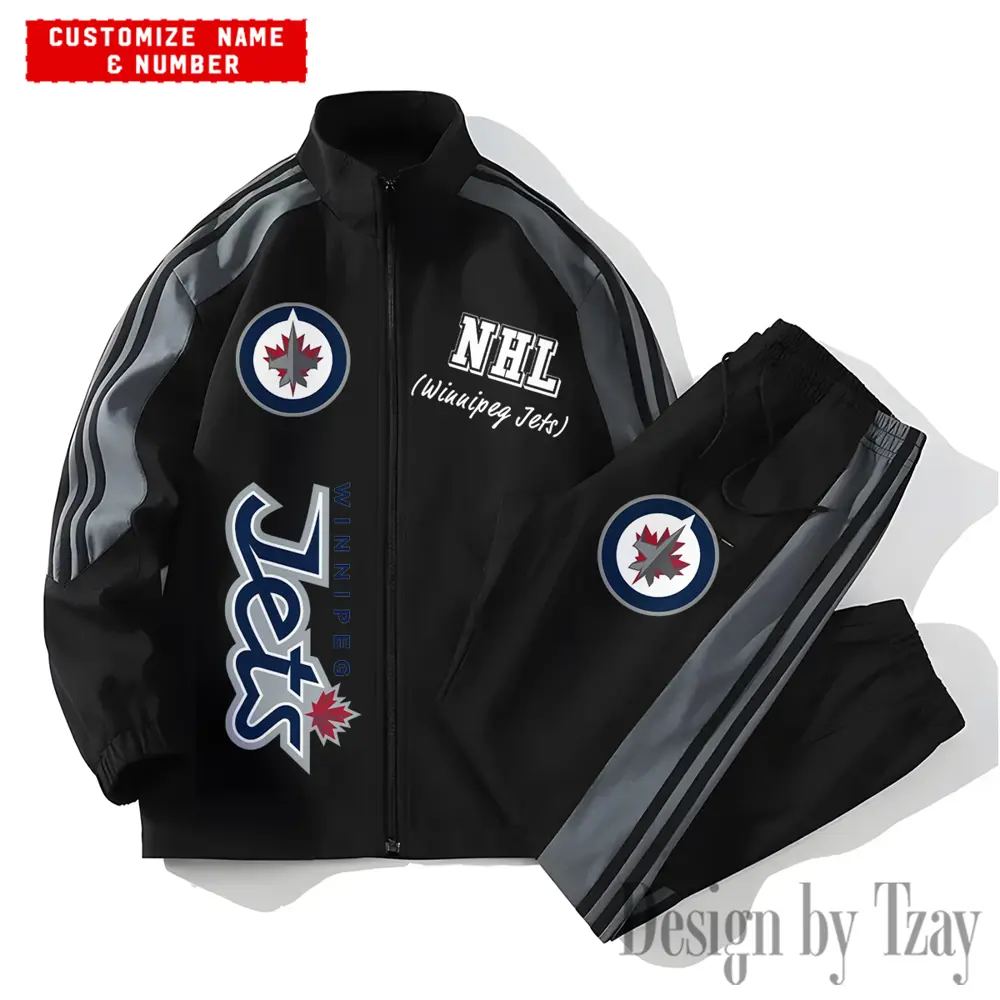 Winnipeg Jets NHL New Style Versatile Sports Set Jacket And Pants
