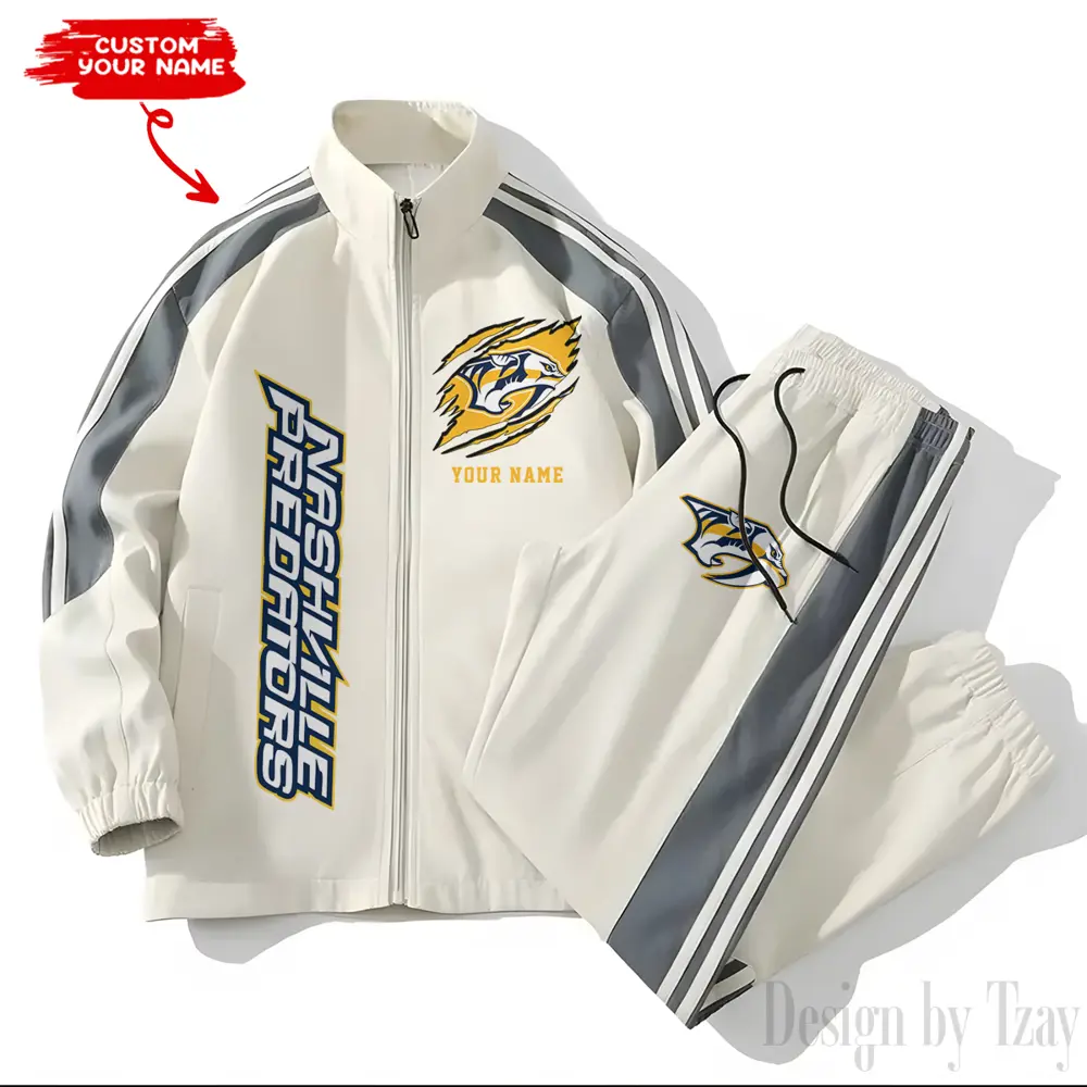 Nashville Predators NHL New Style Versatile Sports Set Jacket And Pants