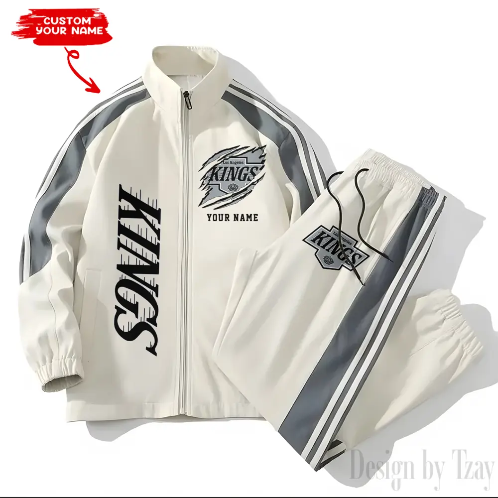 Los Angeles Kings NHL New Style Versatile Sports Set Jacket And Pants