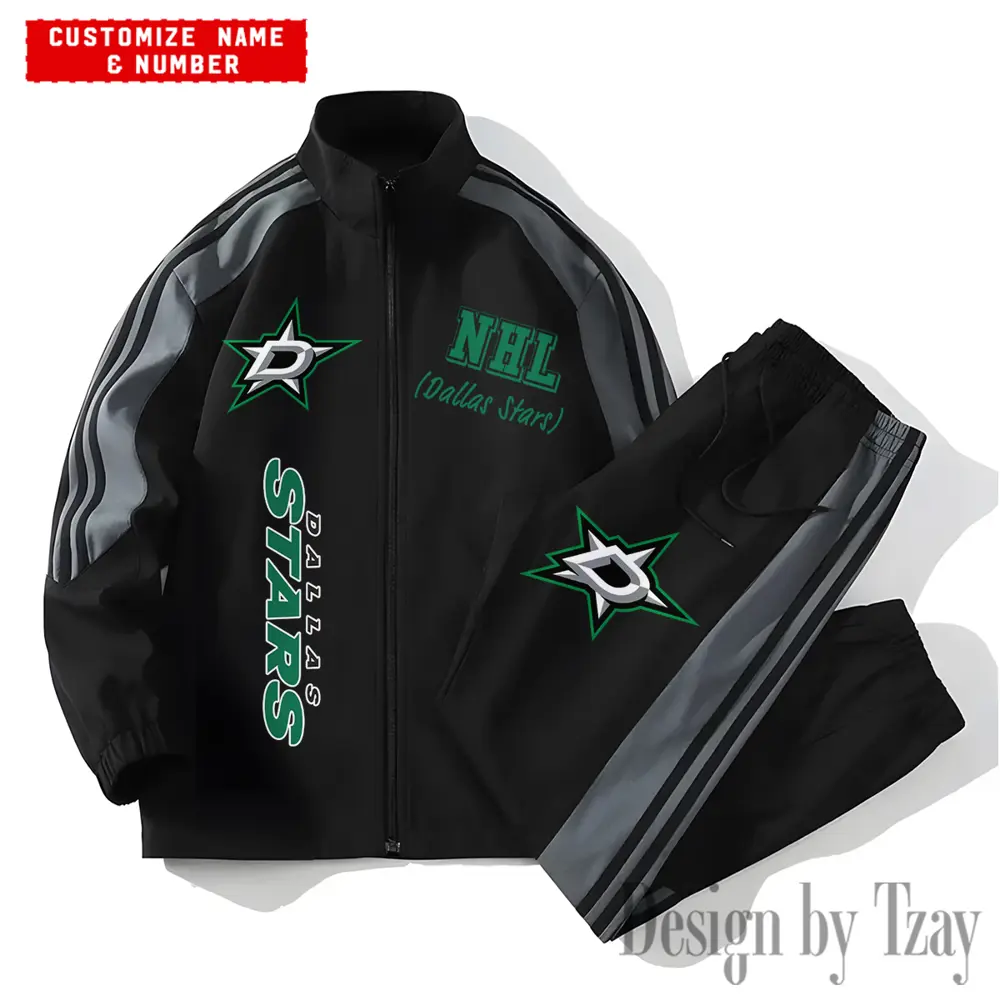 Dallas Stars NHL New Style Versatile Sports Set Jacket And Pants