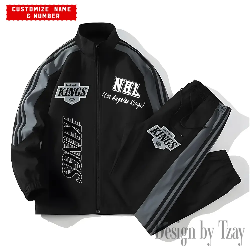 Los Angeles Kings NHL New Style Versatile Sports Set Jacket And Pants