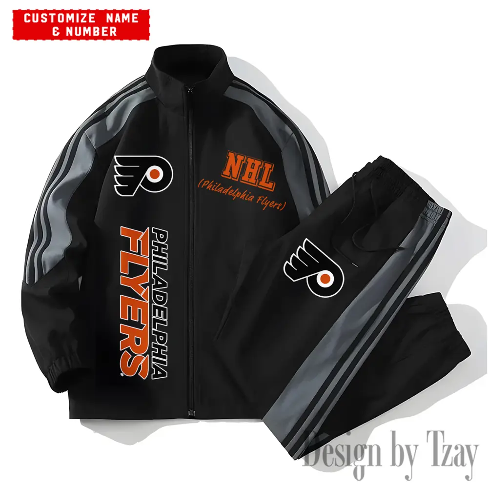 Philadelphia Flyers NHL New Style Versatile Sports Set Jacket And Pants