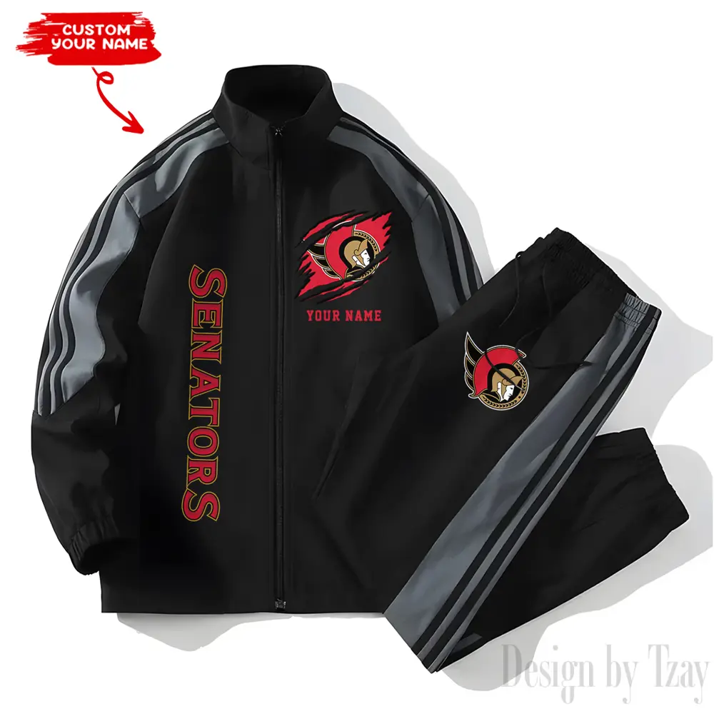 Ottawa Senators NHL New Style Versatile Sports Set Jacket And Pants