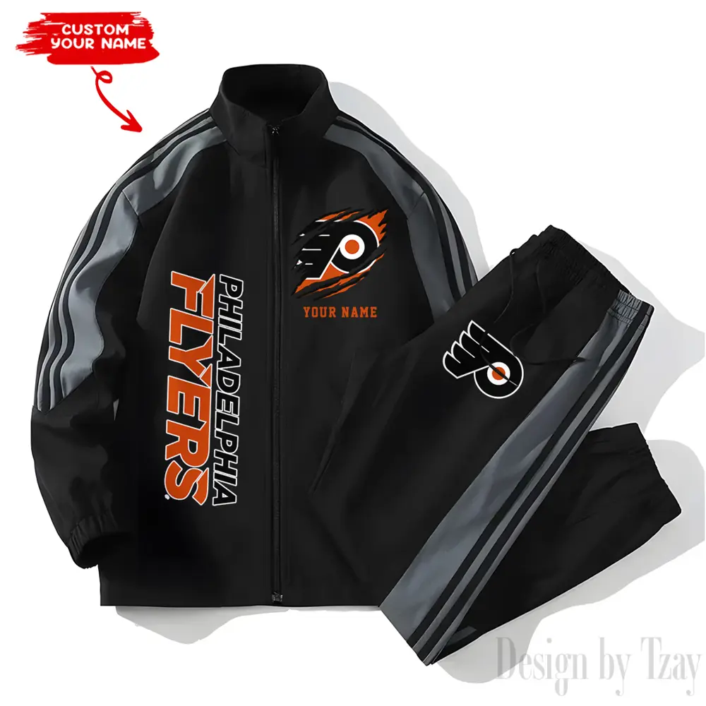 Philadelphia Flyers NHL New Style Versatile Sports Set Jacket And Pants