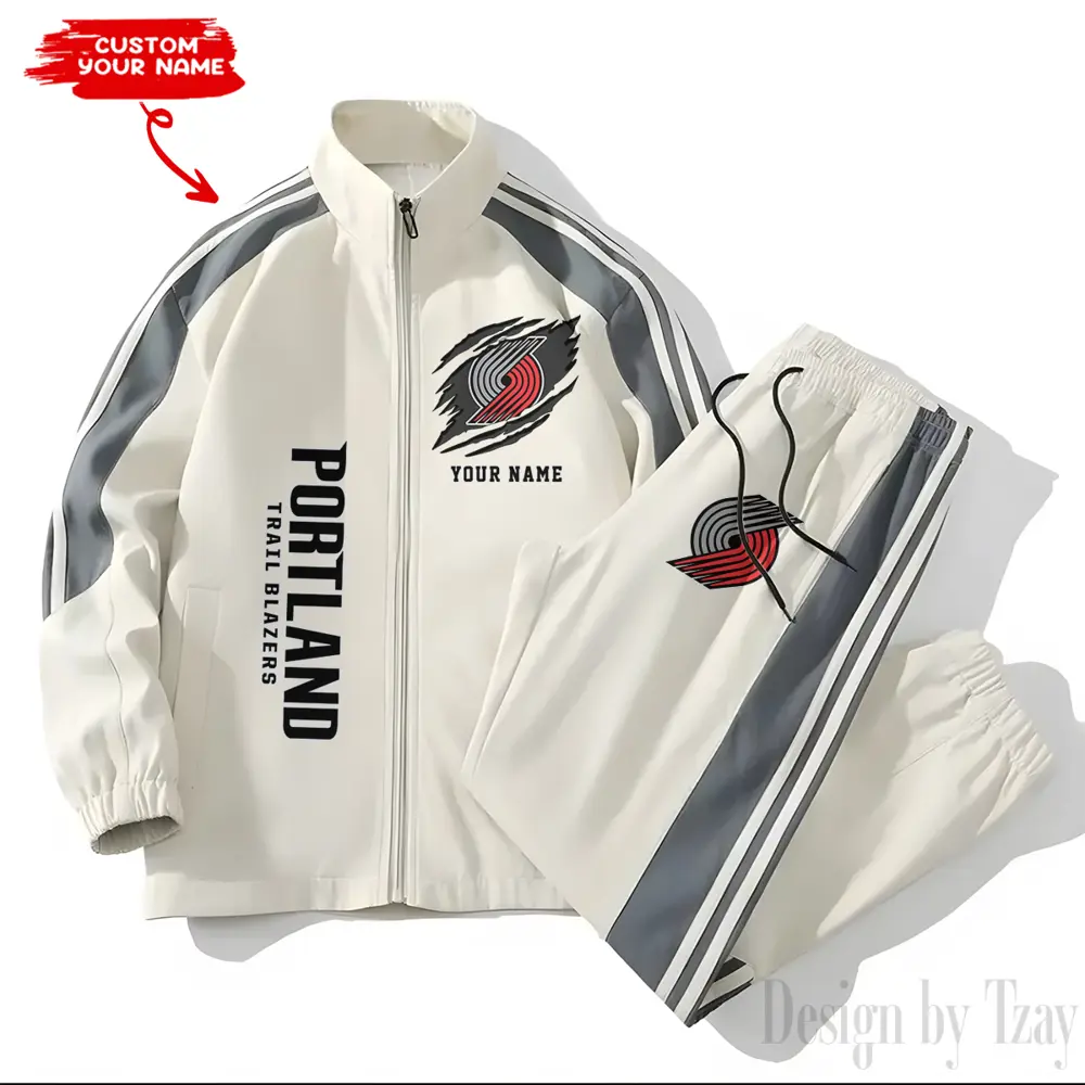Portland Trail Blazers NBA New Style Versatile Sports Set Jacket And Pants