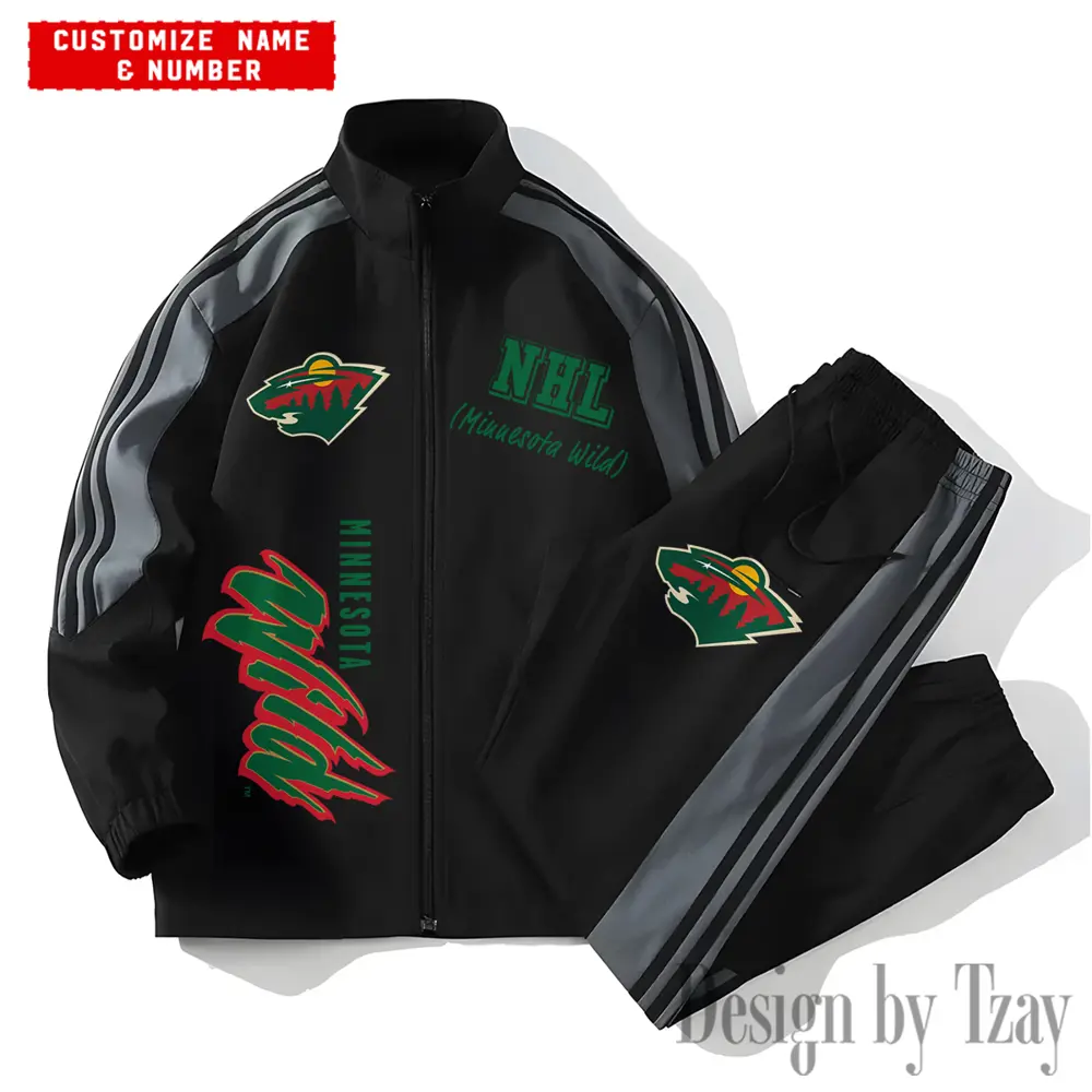Minnesota Wild NHL New Style Versatile Sports Set Jacket And Pants