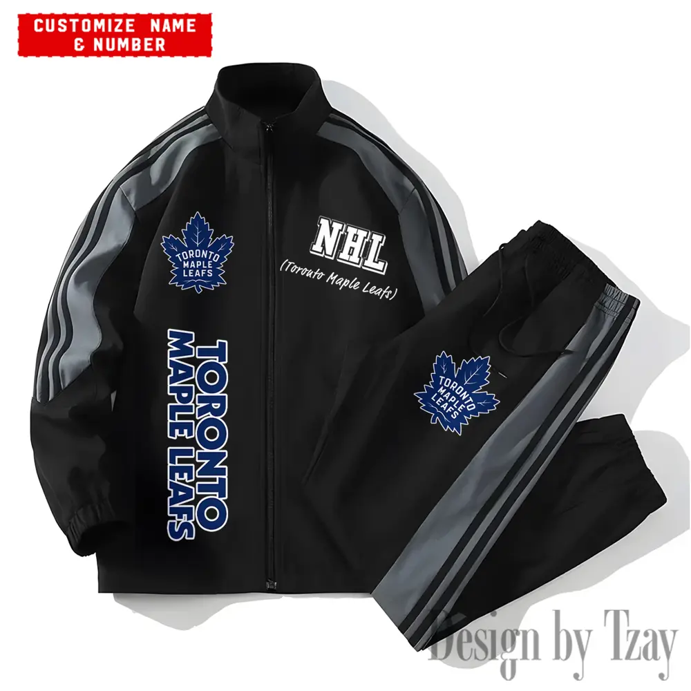 Toronto Maple Leafs NHL New Style Versatile Sports Set Jacket And Pants
