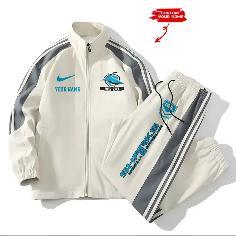 Cronulla-Sutherland Sharks NRL New Style Versatile Sports Set Jacket And Pants