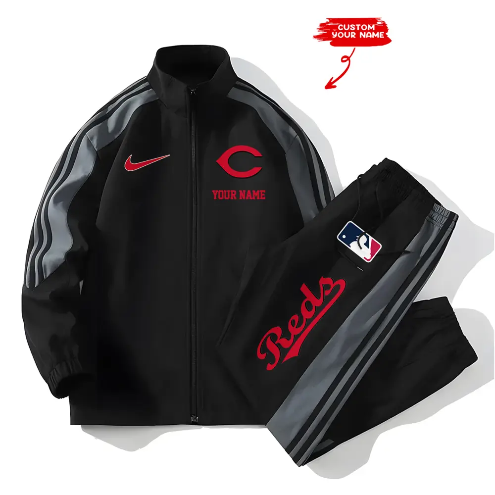 Cincinnati Reds MLB New Style Versatile Sports Set Jacket And Pants