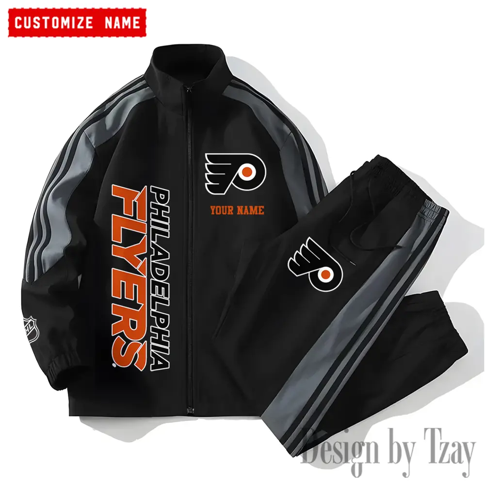 Philadelphia Flyers NHL New Style Versatile Sports Set Jacket And Pants