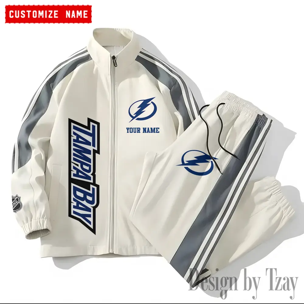 Tampa Bay Lightning NHL New Style Versatile Sports Set Jacket And Pants