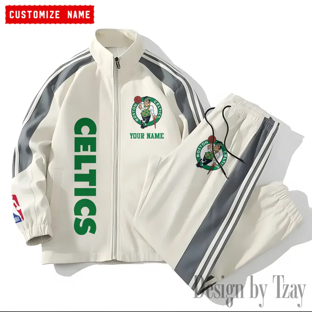 Boston Celtics NBA New Style Versatile Sports Set Jacket And Pants
