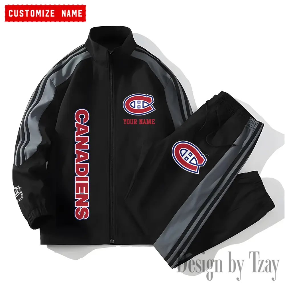 Montreal Canadiens NHL New Style Versatile Sports Set Jacket And Pants