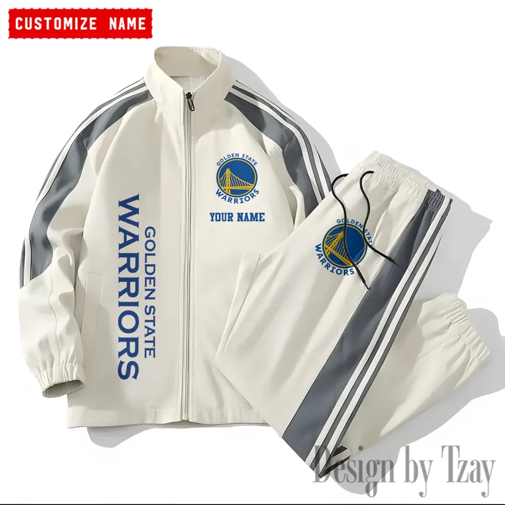 Golden State Warriors NBA New Style Versatile Sports Set Jacket And Pants