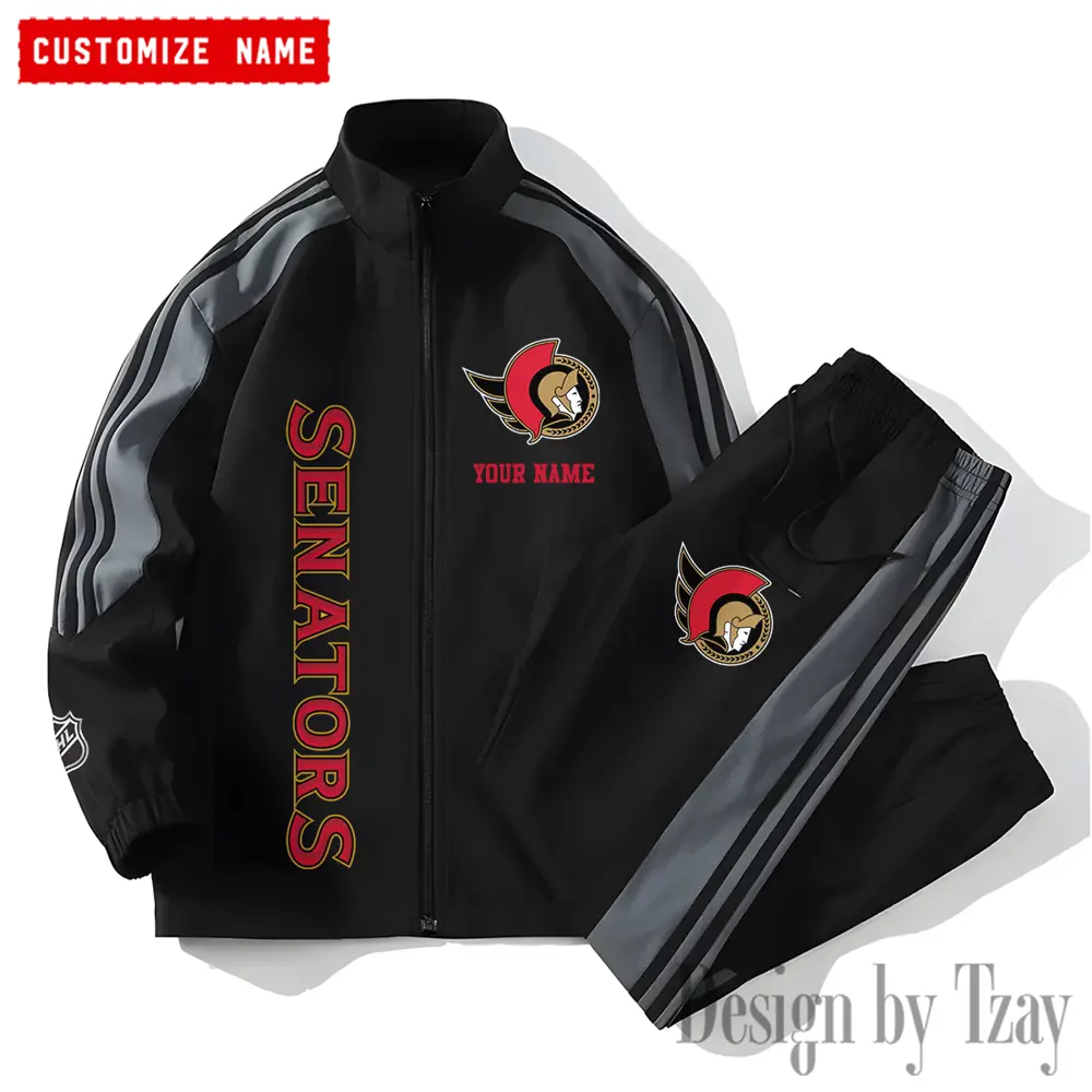 Ottawa Senators NHL New Style Versatile Sports Set Jacket And Pants