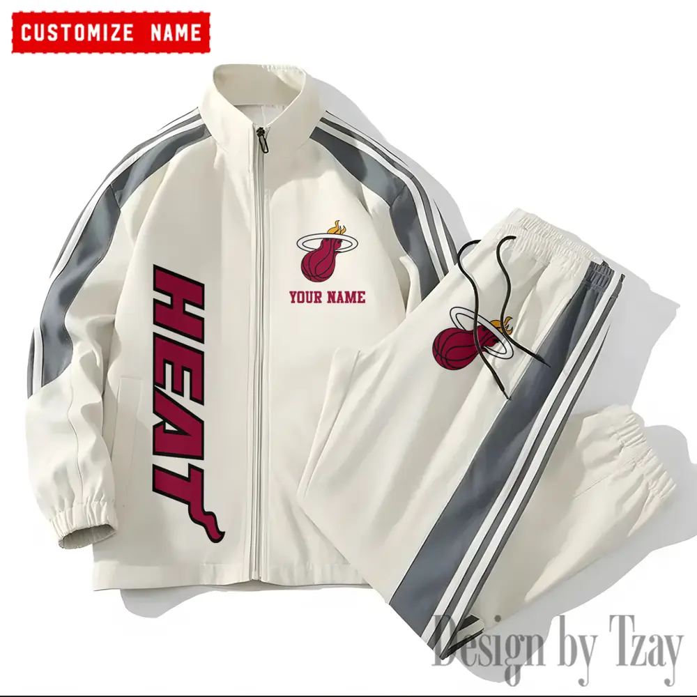 Miami Heat NBA New Style Versatile Sports Set Jacket And Pants