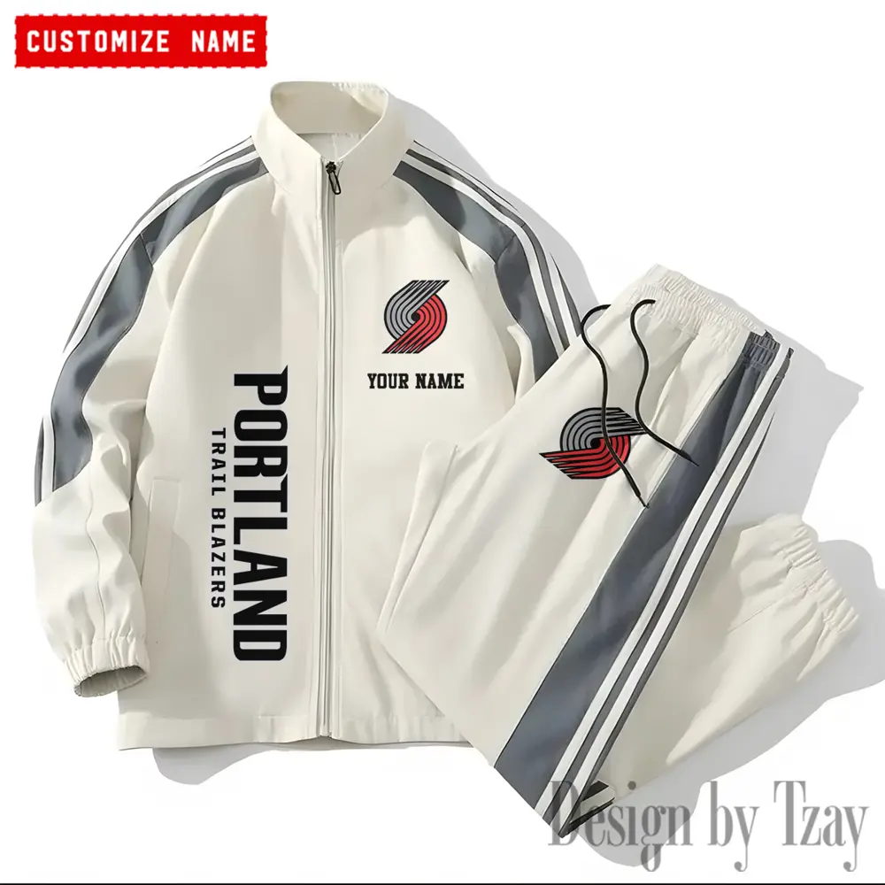 Portland Trail Blazers NBA New Style Versatile Sports Set Jacket And Pants
