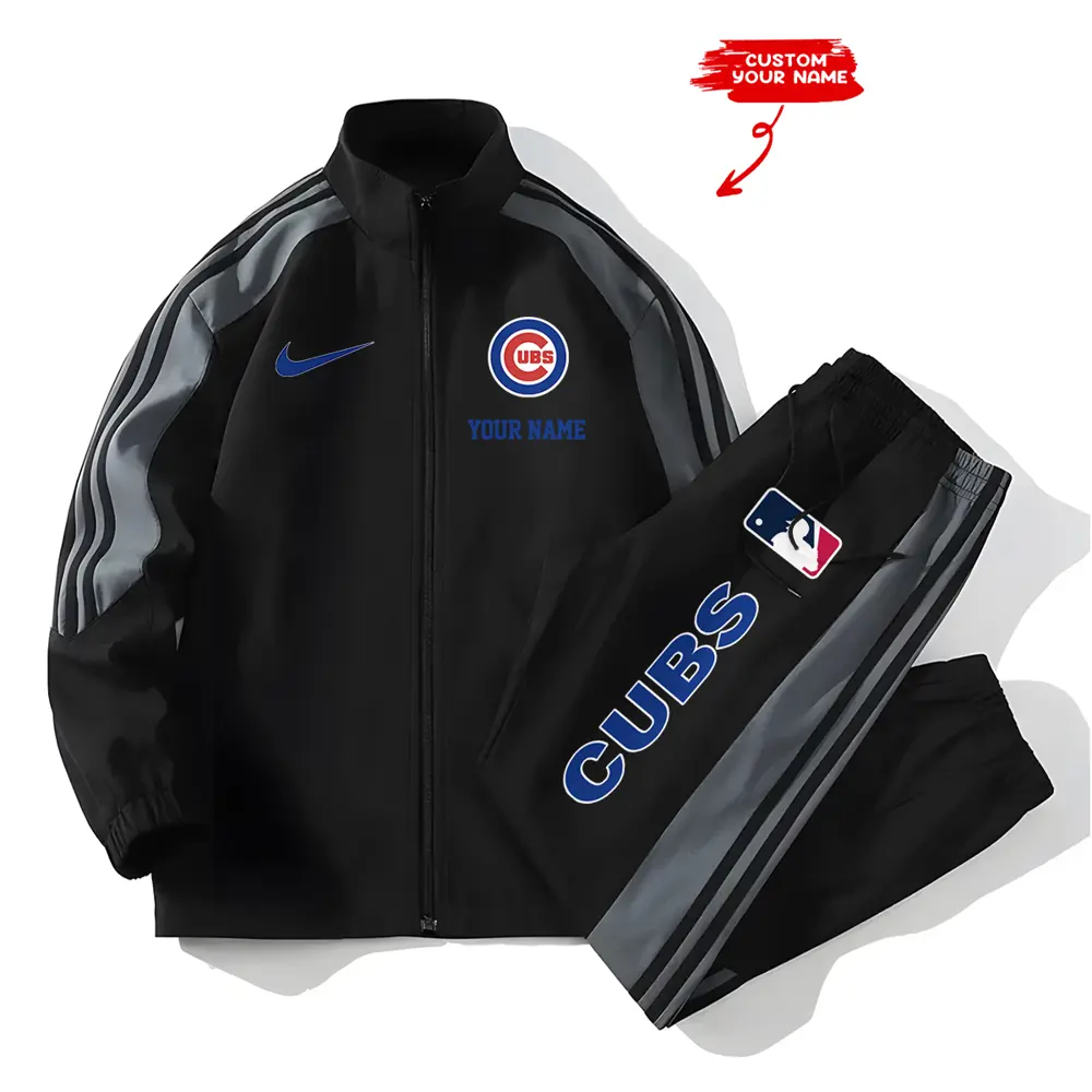 Chicago Cubs MLB New Style Versatile Sports Set Jacket And Pants