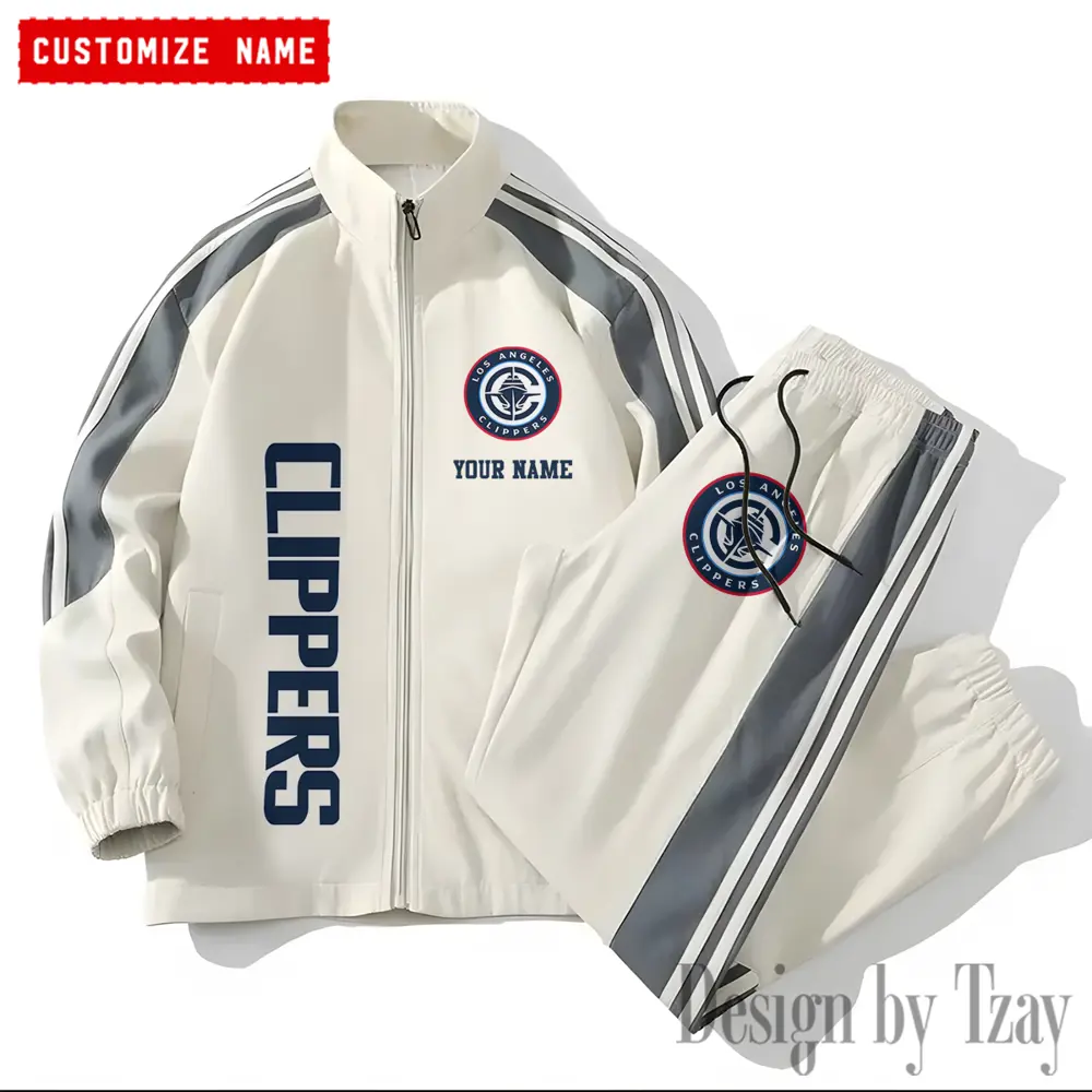 LA Clippers NBA New Style Versatile Sports Set Jacket And Pants