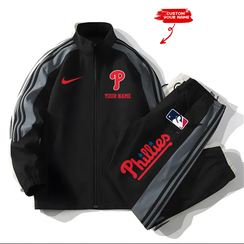 Philadelphia Phillies MLB New Style Versatile Sports Set Jacket And Pants
