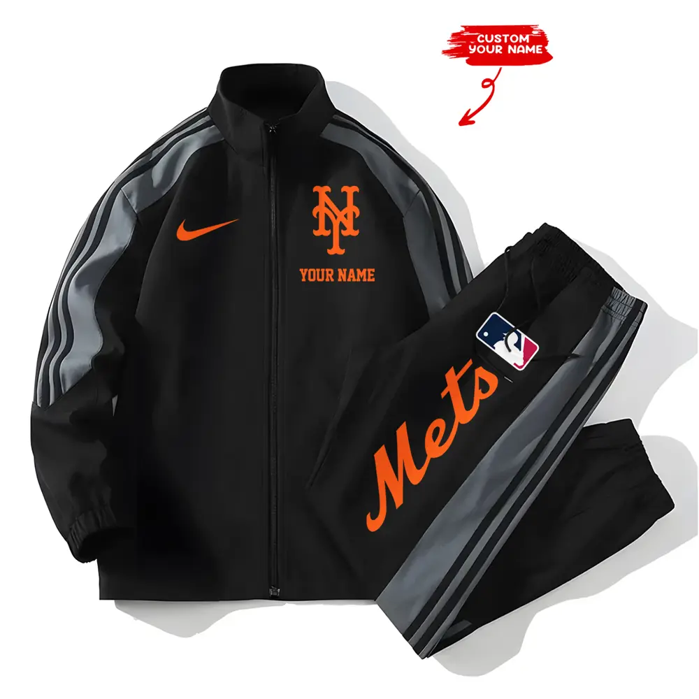 New York Mets MLB New Style Versatile Sports Set Jacket And Pants
