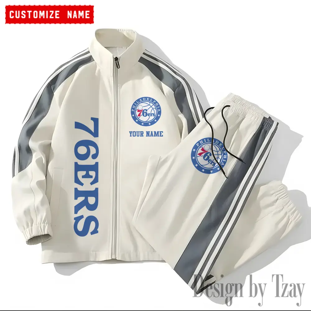 Philadelphia 76ers NBA New Style Versatile Sports Set Jacket And Pants