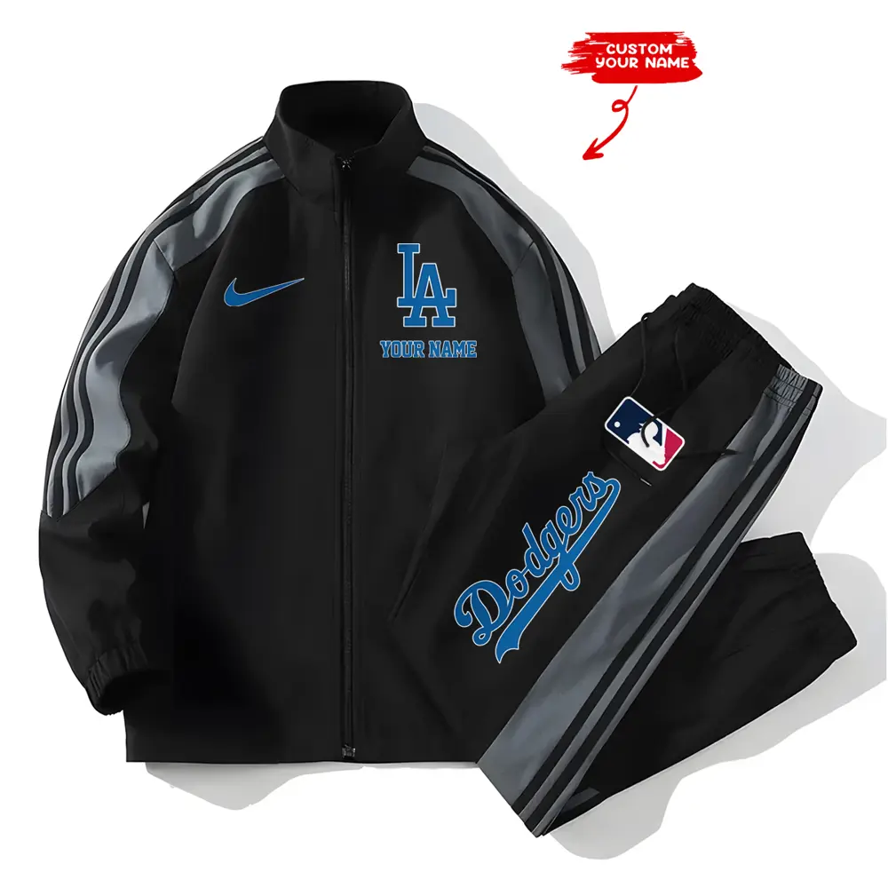 Los Angeles Dodgers MLB New Style Versatile Sports Set Jacket And Pants